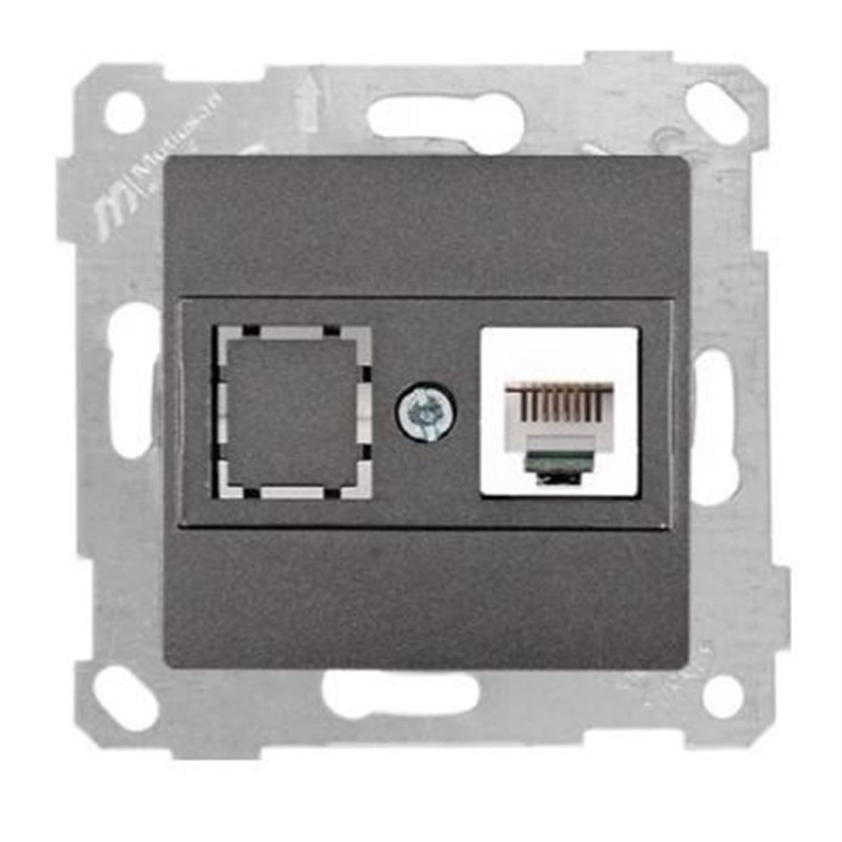 RİTA MEK TUŞ TLF DATA PRİZ (RJ12 CAT5E) ANTRASİT 1